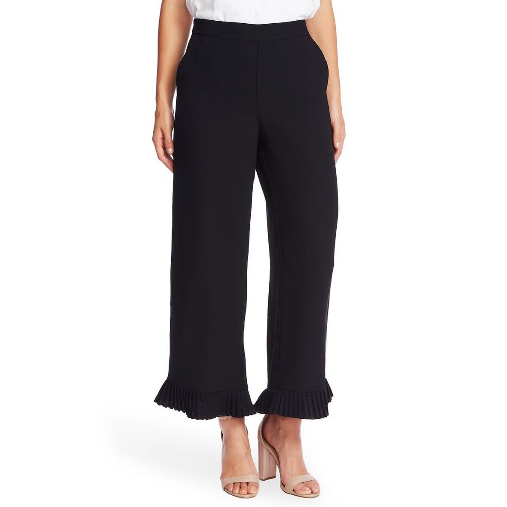 NWT Womens Size 10 10x26 1/2 CeCe by Cynthia Steffe Pleated Hem Moss Crepe Pants - Picture 2 of 4